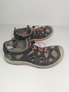 Ecco Women's Gray and Pink Closed-Toe Outdoor Sandals